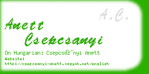 anett csepcsanyi business card